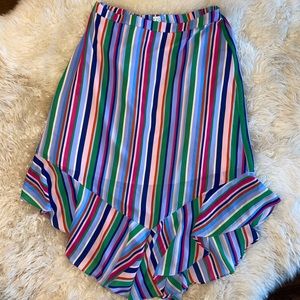 A New Day Multicolor Striped Midi Skirt